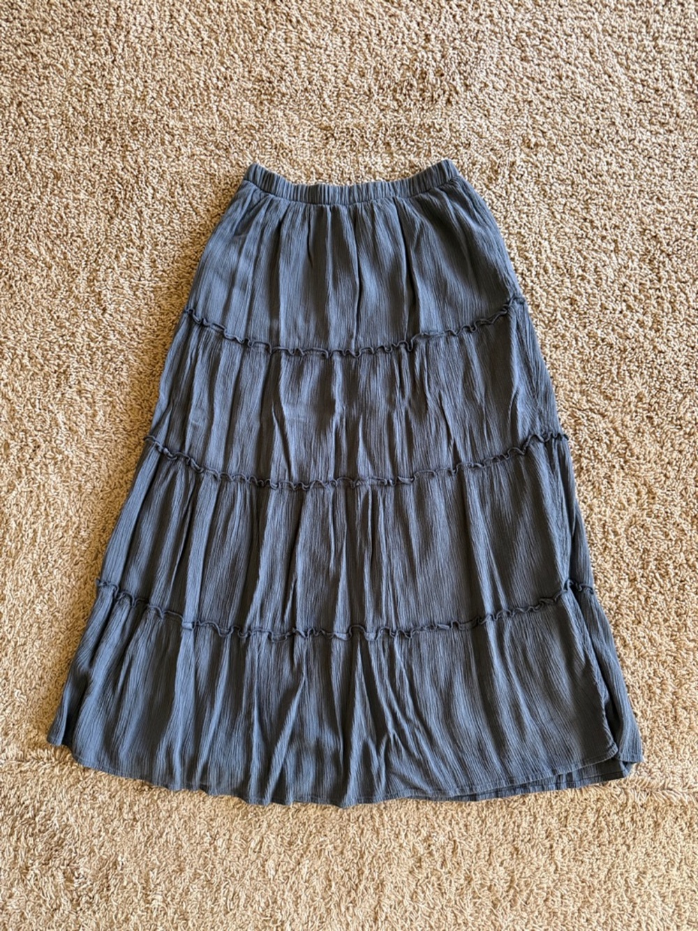 Hollister Blue Tiered Maxi Skirt - Ultra high rise, Small